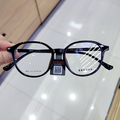 SEROVA施洛华眼镜框高级感女素颜显瘦黑框可配近视眼镜架男SF690