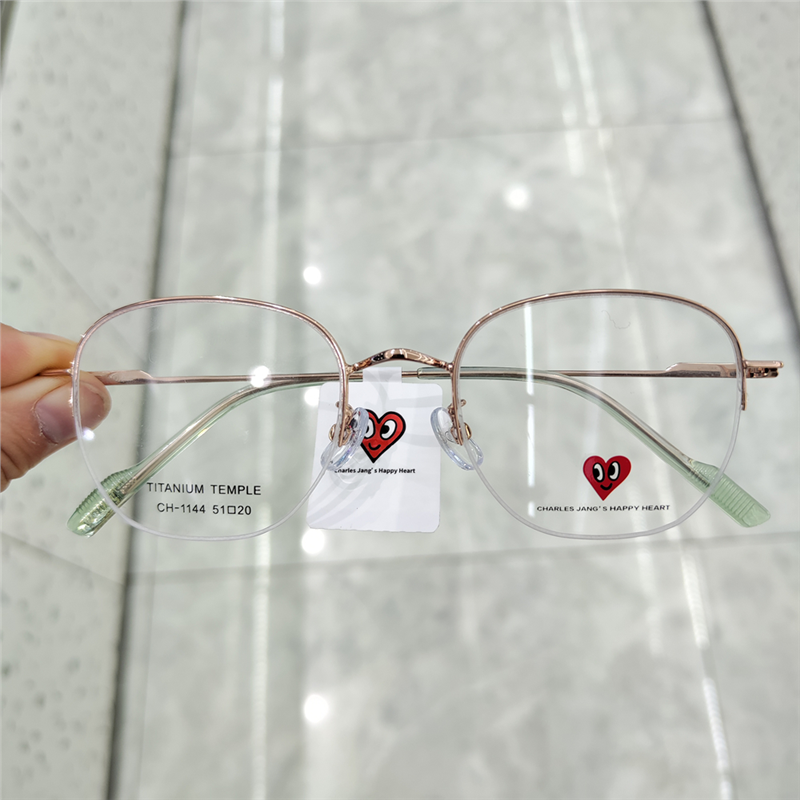 查尔斯桃心眼镜框男近视女金丝半框1147可配度数眼镜架1144CH1145