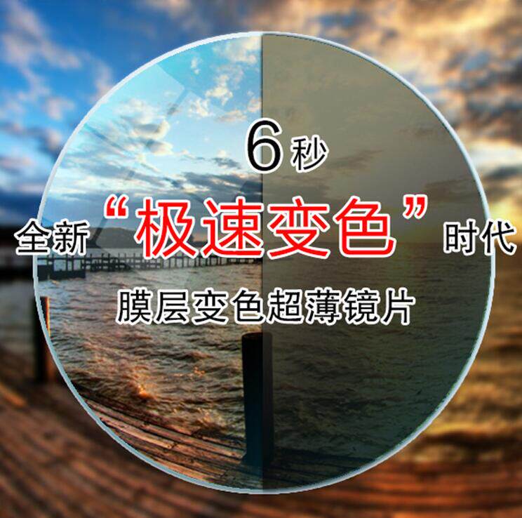 1.56/1.60/1.67/1.71超韧膜层变色近视非球面树脂眼镜片变灰茶