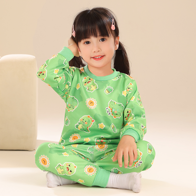 儿童秋衣秋裤抓绒套装男女宝宝保暖内衣加厚中大童家居服睡衣秋冬