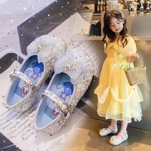 儿童鞋 公主鞋 女童2023年新款 软底梦幻水钻女宝宝单鞋 夏季 子水晶鞋