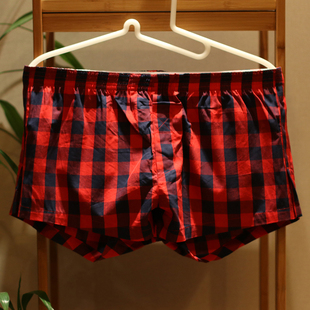 内裤 格子阿罗裤 男纯棉平角裤 头日式 家居舒适宽松休闲短裤 潮流男士