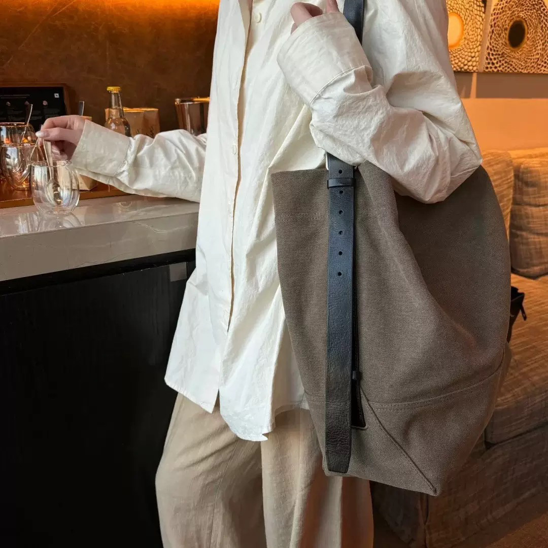 2025春新款Jenni同款帆布包大容量托特包通勤Lem*休闲单肩