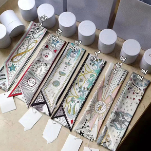 款 飘带长条丝巾 饰迪澳丝巾千鸟格经典 适用于D家托特包真丝手柄装