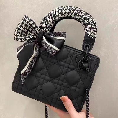 高级感千鸟格twilly丝巾