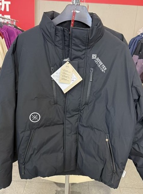 李宁韦德系列goretex男子宽松85%鹅绒防风防水短羽绒服AYMU005