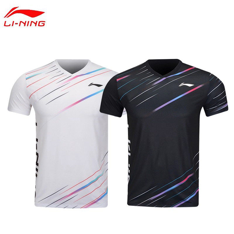 李宁俱乐部羽毛球服比赛上衣男女款速干运动短袖AAYV027 AAYV050