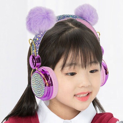 声丽美儿童头戴式耳机带麦克风语音学习英语保护听力