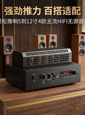 声丽美5胆发烧HIFI胆机大功率蓝牙功放卡拉OKUSB数播3.5音频输入
