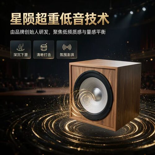 豪杰天韵 星陨系列12寸无源超重低音炮适用书架音箱音响家庭影院