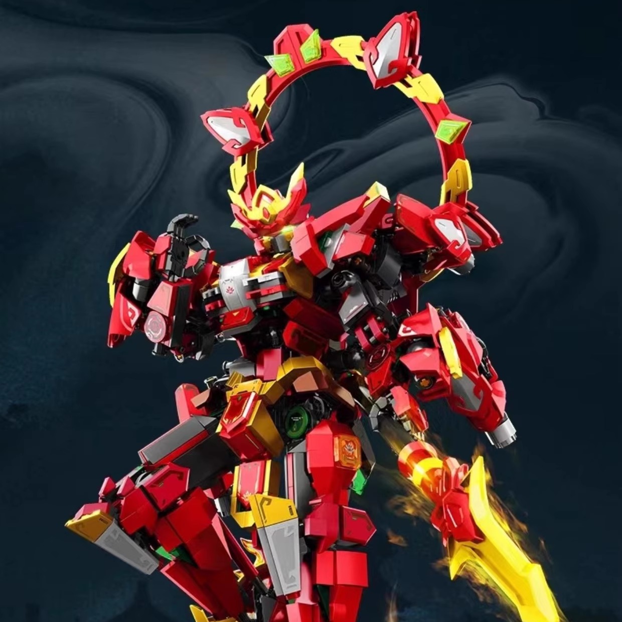 森宝积木圣封神哪吒可变形机甲机器人物国潮拼装玩具男孩礼物