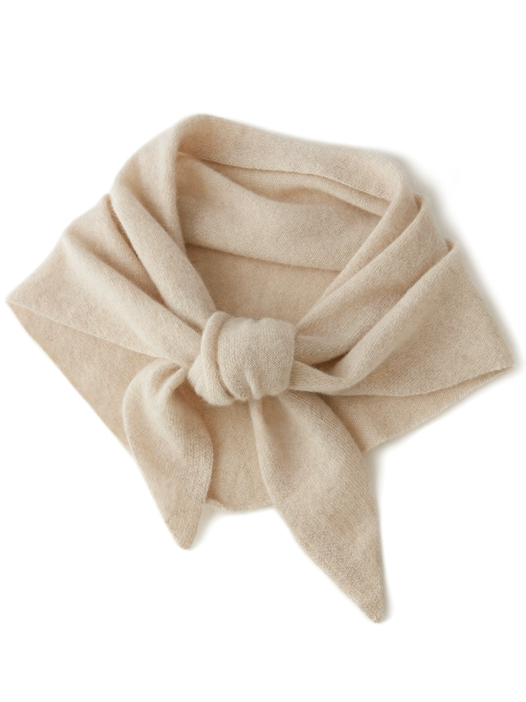 秋冬新款100%纯山羊绒三角围巾女时尚外搭小披肩保暖护颈针织围脖