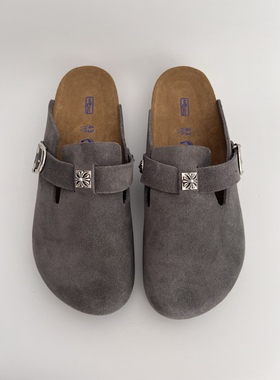 Remake包头式拖鞋客制改造灰色男女同款舒适平底懒人一脚蹬拖鞋