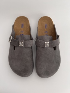 Remake包头式拖鞋客制改造灰色男女同款舒适平底懒人一脚蹬拖鞋