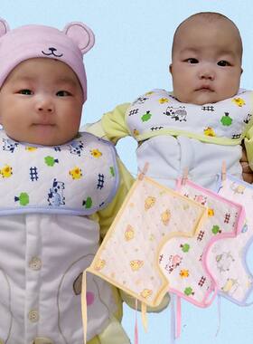 新生婴幼儿纯棉围嘴系带防水围兜