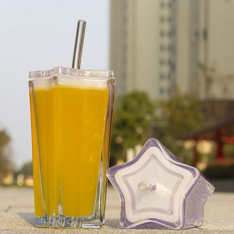 水杯仲夏星空杯五角星玻璃杯吸管杯渐变色网红水杯高颜值杯子ins