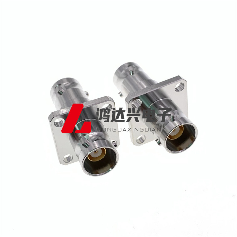 TRB-KKY 1553B总线连接器转接头 BNC三同轴母对母法兰4孔安装 TRB
