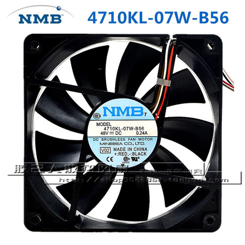 NMB 4710KL-07W-B56 12025 48V 0.24A 12CM 工业 服务器散热风扇