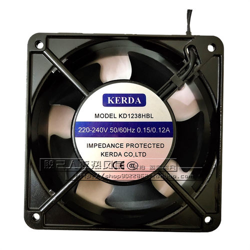 kerda科尔达 KD1238HBL/HSL 220V 0.15A/0.12A 12038机柜散热风扇