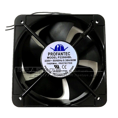 PROFANTEC P2206HBL 20/22CM 20060 220V60W金属轴流风机散热风扇