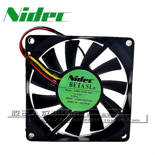 NIDEC D08R-12TS1 03B 8015 12V 0.09A 8CM 3线 超静音 散热风扇