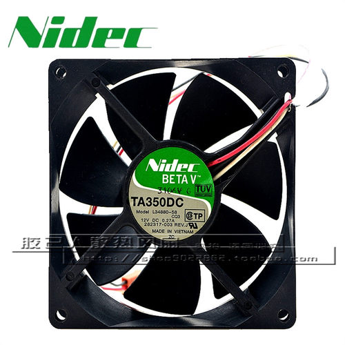 Nidec TA350DC L34880-58 12V 0.27A 9025 9cm 变频器散热风扇