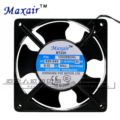 MAXAIR 永业昌 BT220 220V 12038 12CM 12038B2HL B1 B3 散热风扇