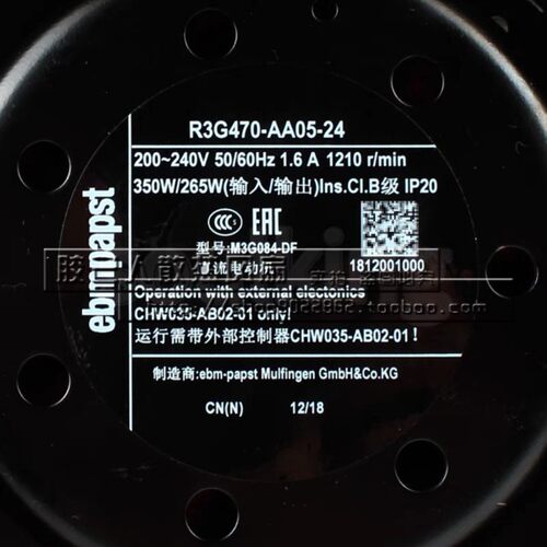 M3G084-DF05-24  德国R3G470-AA05-24 200-240V1.6A 风机