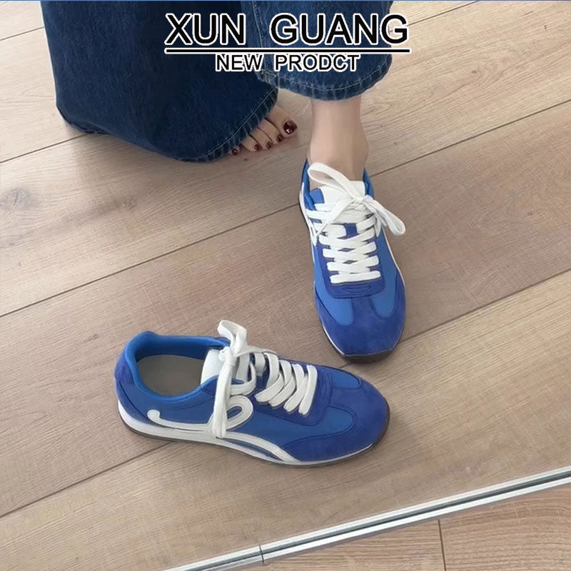 牛皮版~复古德训鞋女百搭拼色休闲运动真皮女鞋平底小白鞋阿甘鞋,女鞋,时尚休闲鞋,淘宝优惠券,粉丝福利购,淘宝优惠卷