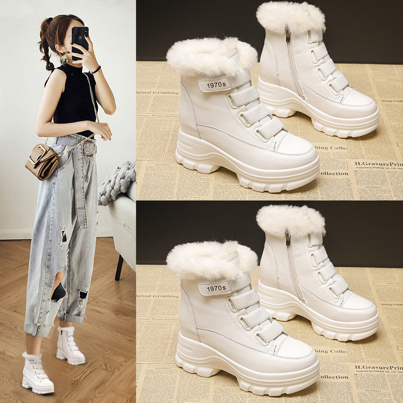 现货羊毛一体雪地靴女2025新款百搭短筒厚底棉鞋加绒马丁短靴,女鞋,时尚雪地靴,淘宝优惠券,粉丝福利购,淘宝优惠卷