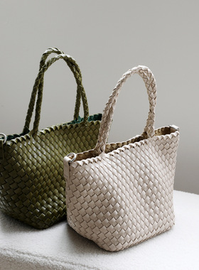夏季新款经典菜篮子编织包大容量子母包单肩手提斜挎女包休闲包潮