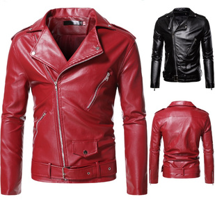 机车皮衣大码 皮夹克外套MEN 2020男士 时尚 Coat Leather Jacket