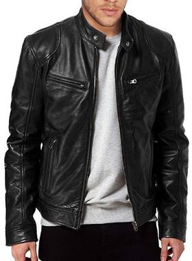 Men leather jacket men jackets winter coat男皮衣休闲夹克外套