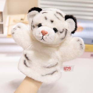 仿真老虎斜挎包熊猫包毛绒玩具小老虎手偶母子老虎娃娃儿童礼物