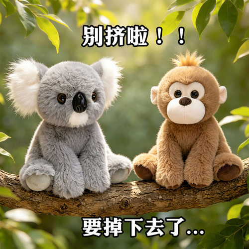 坐姿小动物考拉猴子青蛙大象公仔毛绒玩具熊猫北极熊安抚抱枕娃娃