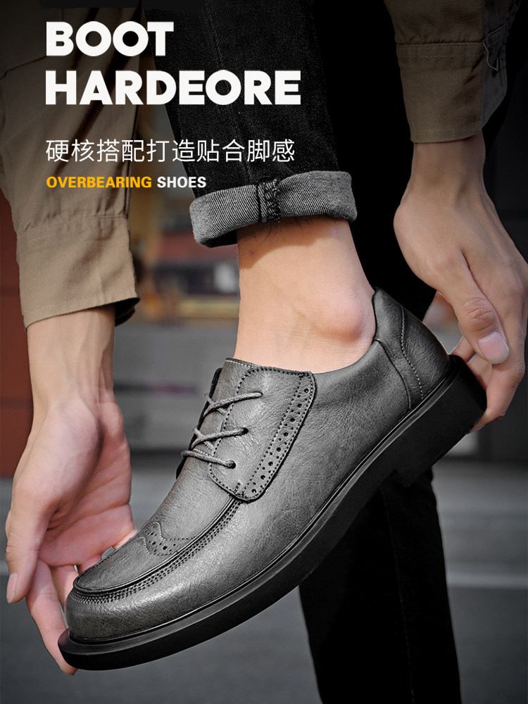 HUAGANG CAMEL MENS SHOES BUSINESS FORMAL WEAR LEATHER SHOES MENS LEATHER BULLOCK WEDDING GROOM SHOES BRITISH STYLE OXFORD SHOES MEN