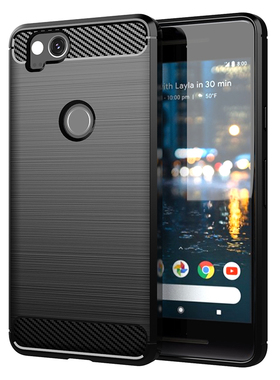 适用谷歌Pixel2手机壳谷歌Pixel2XL拉丝碳纤维纹保护套硅胶软壳套