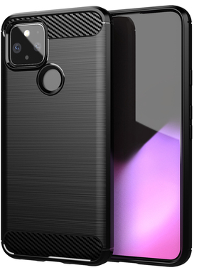 适用谷歌Pixel5手机壳谷歌Pixel5a保护套防摔拉丝炭纤维纹软壳男