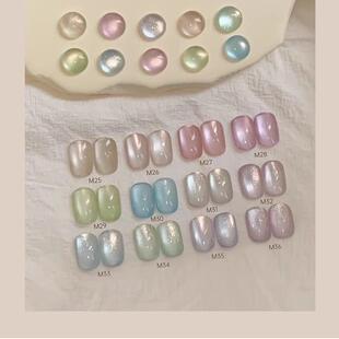 禾一斯新品显白冰晶果冻玻璃珠猫眼冰透珠光美甲网红甲油胶1g分装
