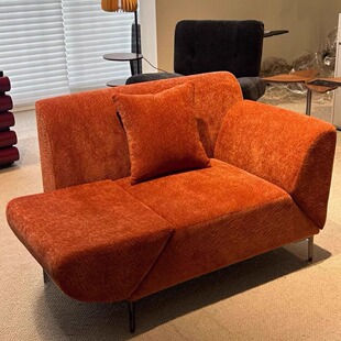 飞翼休闲椅意式极简雪尼尔沙发简约客厅阳台休闲椅沙发小户型沙发