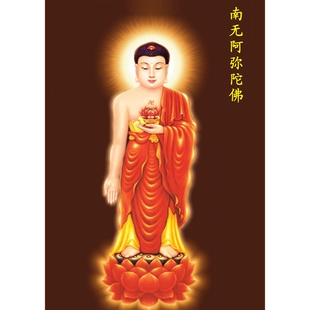 彩色打印塑封阿弥陀佛画像A4佛卡防水防尘可长久使用