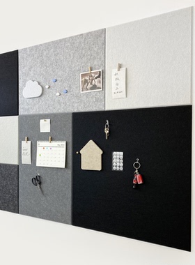 毛毡墙贴墙面装饰自粘现代简约混搭ins北欧风照片墙矩形斜角立体