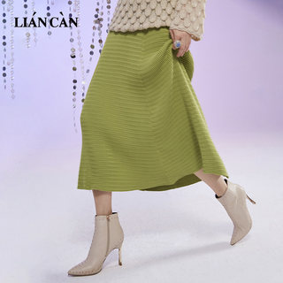 莲灿2024春季新商场同款波西米亚风设计师品牌毛织半身长裙