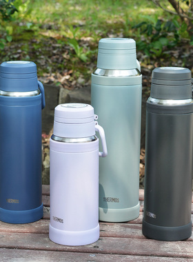 日本膳魔师新款户外旅行大容量保温杯带提手1/1.5L车载露营壶JOY