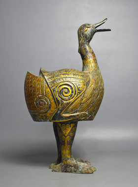 青铜器妇好鴞尊鸟尊纯铜摆件