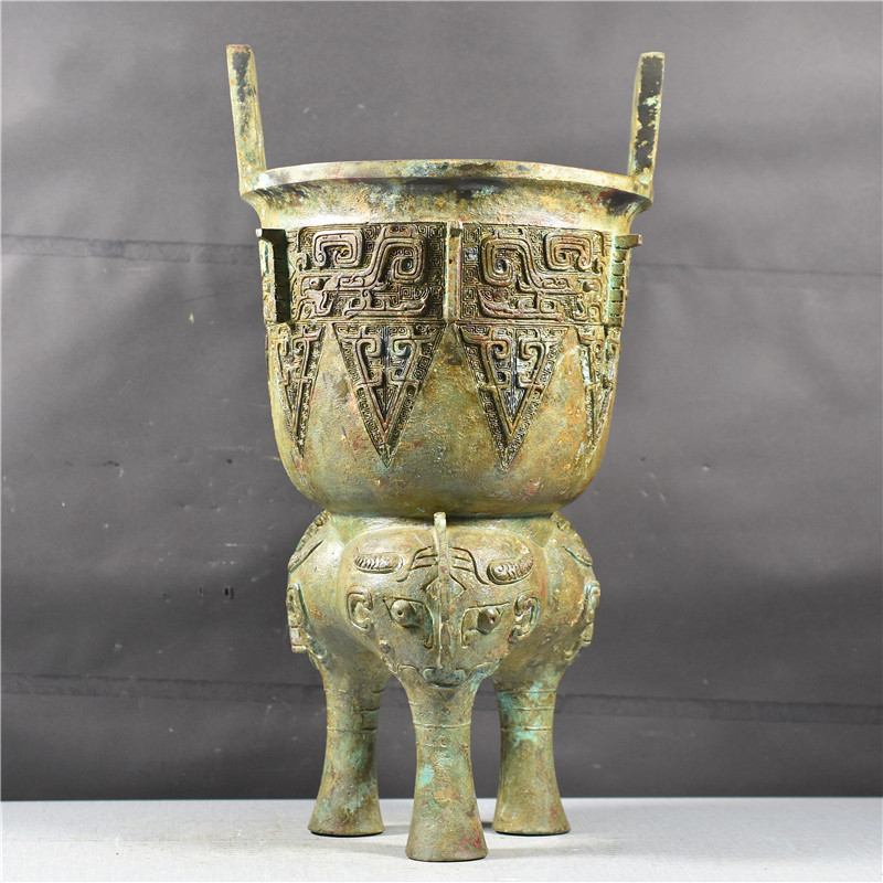 御如意仿古青铜器商代纯铜甗古玩收藏家居软装饰品摆件高档艺术品