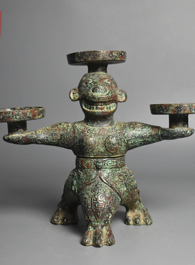 青铜器古代神兽烛台蜡台灯具摆件