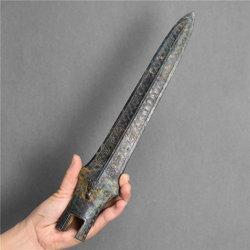 湖北仿古青铜器春秋时期兵器楚国吴王夫差矛兵器博物馆收藏展览品