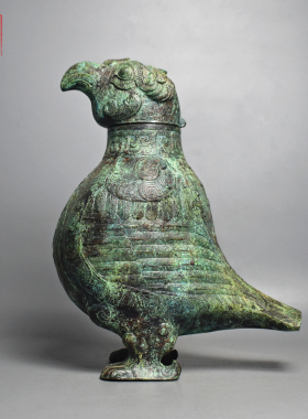青铜器子作弄鸟尊铜樽仿古盛酒器
