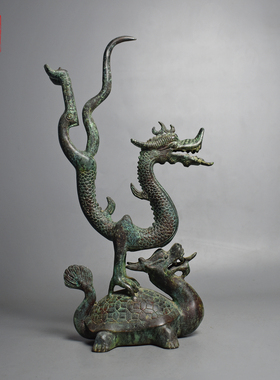 御如意纯铜龙摆件工艺品古玩摆设